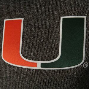 Miami Hurricanes Gray Nike Dri-Fit Polo (M) NICE!!! 🏈
